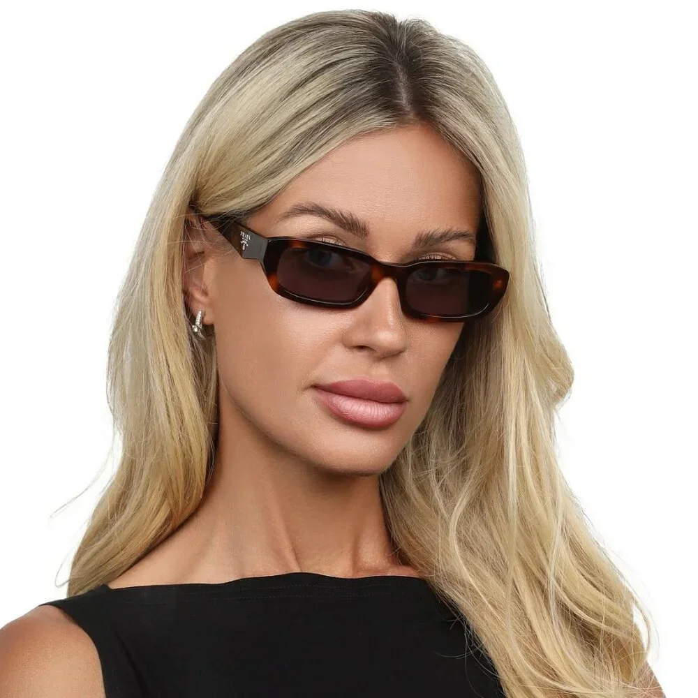 Prada Men Sunglasses Havana Grey Rectangle PRB06S 15W03N NEW AUTHENTIC
